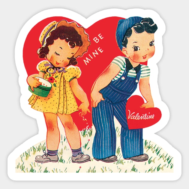 Retro Valentine's Day Heart Sticker by MasterpieceCafe